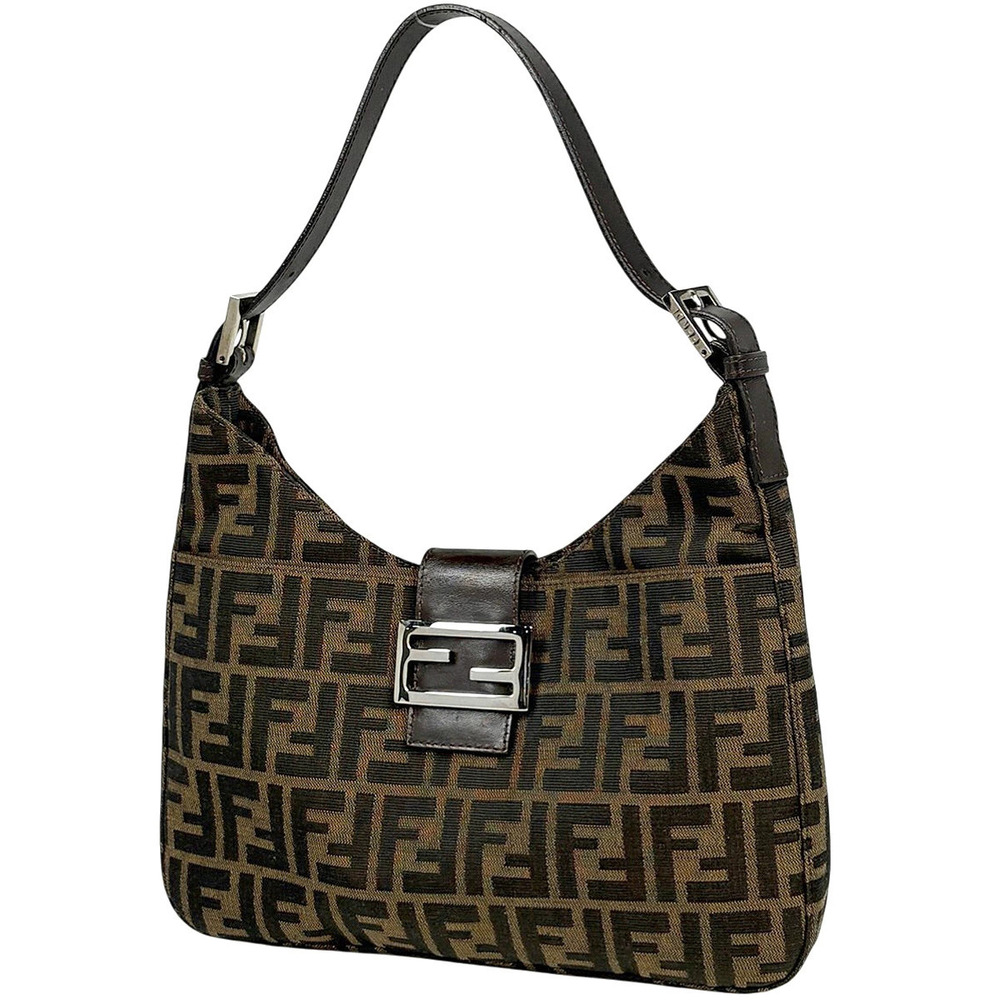 Fendi Zucca shoulder bag handbag Hobo canvas brown